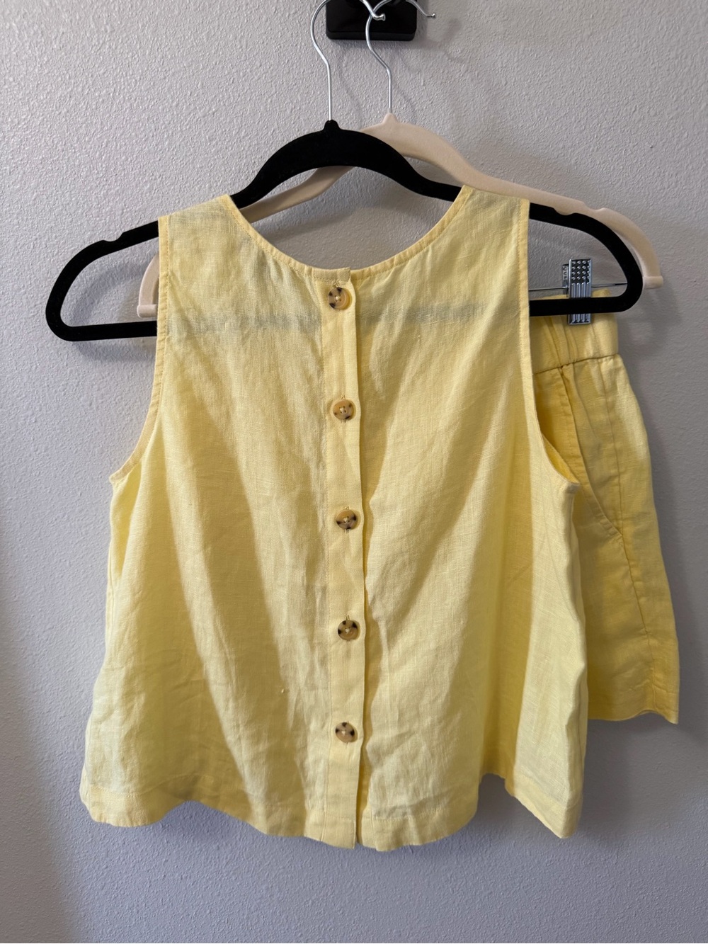J.Crew 100% Linen Matching Set Button Back Top Pull On Shorts Women’s XXS